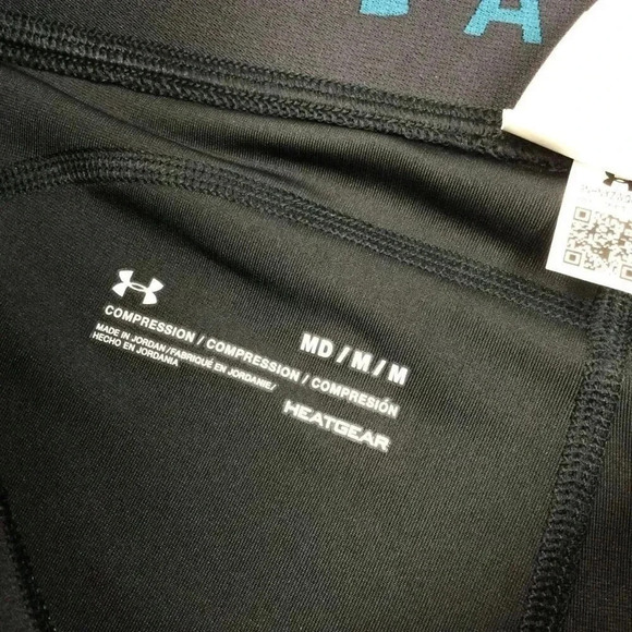NWT Under Armour Womens Black Multicolor Compression HeatGear Leggings Medium - Picture 8 of 15